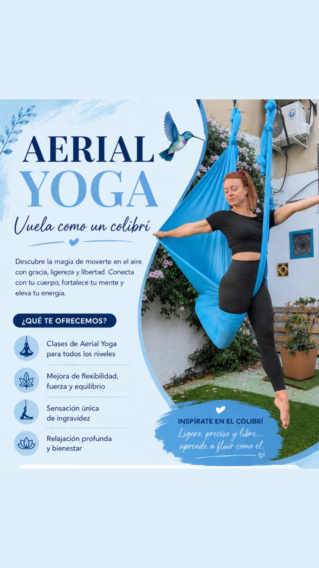 Póster de Aero Yoga: Vuela como un colibrí